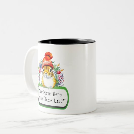 "Op de 'Nice List'" Eekhoorn Mok (Voorkant links)
