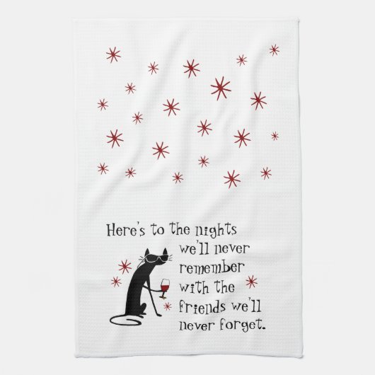Op de Nights Friends Wine Toast Theedoek (Verticaal)