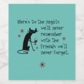 Op de Nights Friends Wine Toast Wijn Etiket (Enkel label)