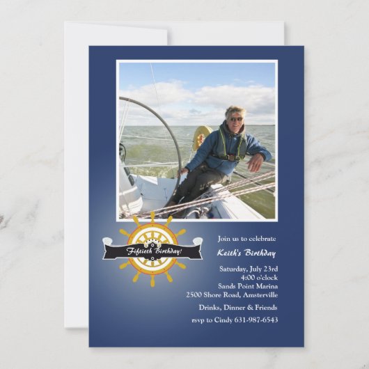 Op de Nota Nautical Photo Invitation Kaart (Voorkant)