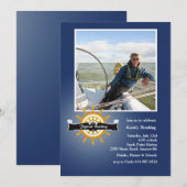 Op de Nota Nautical Photo Invitation Kaart (Voorkant / Achterkant)