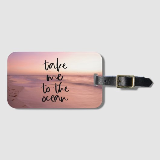 op de oceaan geïnspireerd bagagelabel (Voorkant (horizontaal))
