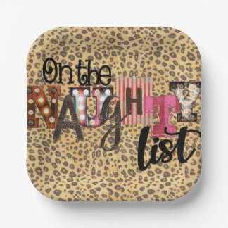 Op de ondeugende lijst Christmas party paper borde Papieren Bordje