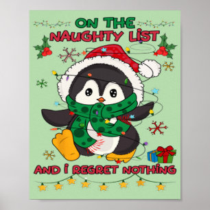 Op de ondeugende lijst en ik betreur niets Peguin  Poster