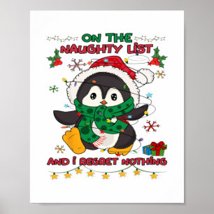 Op de ondeugende lijst en ik betreur niets Peguin Poster