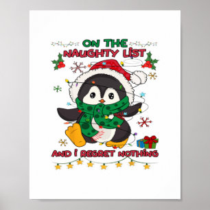 Op de ondeugende lijst en ik betreur niets Peguin  Poster