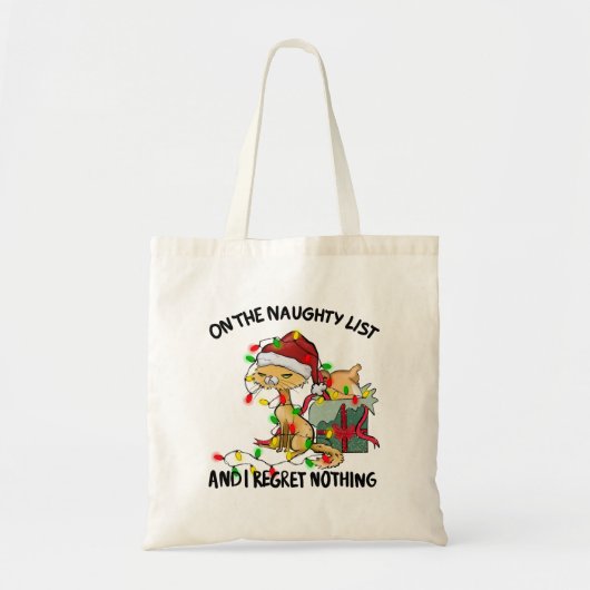 Op de ondeugende lijst, Funny Cat Tote Bag (Voorkant)