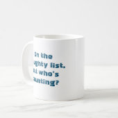 Op de ondeugende lijst Grappige Quote Kerstkoffie Koffiemok (Voorkant links)