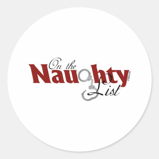 Op de ondeugende lijst ronde sticker (Voorkant)