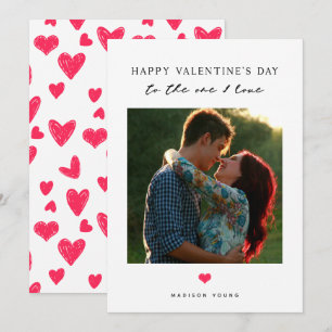 Op de One I Love Red Heart Valentijn Photo Card
