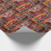 Op de oude vuurtruck cadeaupapier (Hoek)