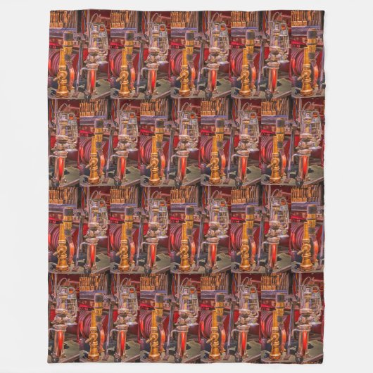 Op de oude vuurtruck fleece deken (Voorkant)