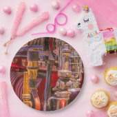 Op de oude vuurtruck papieren bordje (Feest)