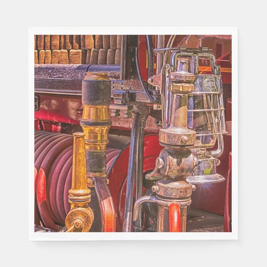 Op de oude vuurtruck servet (Voorkant)