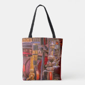 Op de oude vuurtruck tote bag (Achterkant)