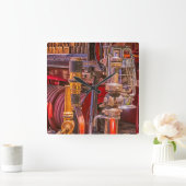 Op de oude vuurtruck vierkante klok (Huis)