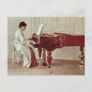Op de Piano, 1887 (olie op doek) Briefkaart