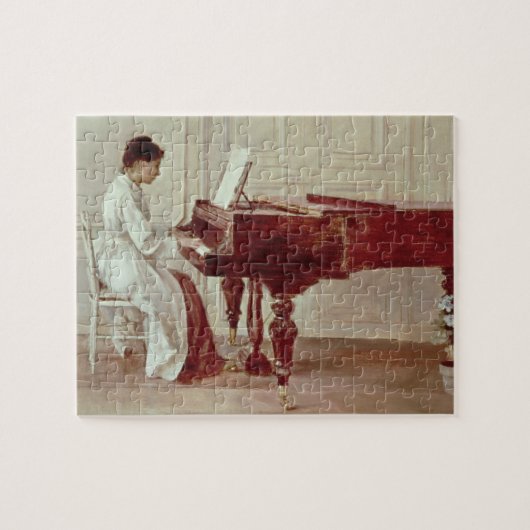 Op de Piano, 1887 (olie op doek) Legpuzzel (Horizontaal)