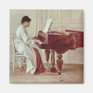 Op de Piano, 1887 (olie op doek) Magneet