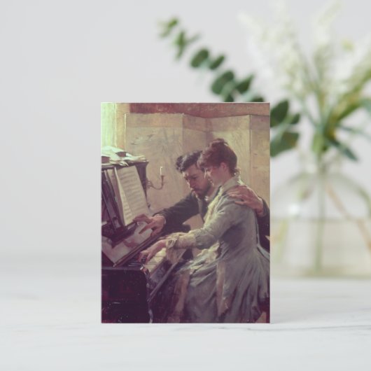 Op de Piano Briefkaart (Staand voorkant)