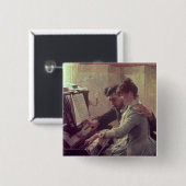 Op de Piano Vierkante Button 5,1 Cm (Voorkant /achterkant)