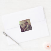 Op de Piano Vierkante Sticker (Envelop)