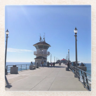 Op de pier, Huntington Beach, Californië Glazen Onderzetter