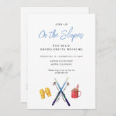 Op de piste Winter Bachelorette weekend party Kaart (Voorkant / Achterkant)