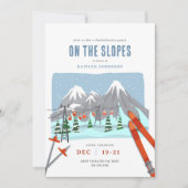 Op de pistes sneeuw ski bachelorette weekend kaart (Voorkant)