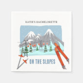 Op de pistes sneeuw ski bachelorette weekend servet (Voorkant)