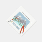 Op de pistes sneeuw ski bachelorette weekend servet (Hoek)