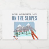 Op de pistes sneeuw ski bachelorette weekend sparkling wijnetiket (Enkel label)