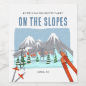 Op De Pistes Sneeuwschaatsen Vrijgezellenweekend Wijn Etiket (Enkel label)