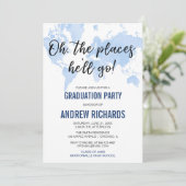 Op de plaatsen waar hij naar het blauwe afstudeerf kaart (Staand voorkant)