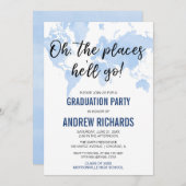 Op de plaatsen waar hij naar het blauwe afstudeerf kaart (Voorkant / Achterkant)