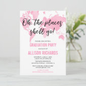 Op de plaatsen waar ze naar roze meisje afstudeerf kaart (Staand voorkant)