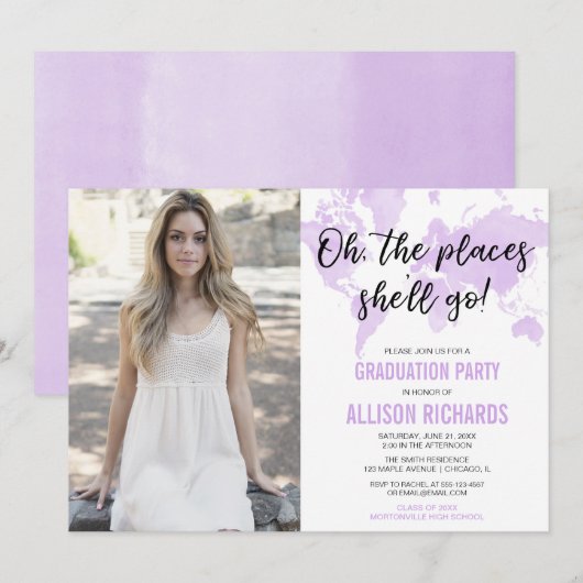 Op de plek waar ze afstuderen foto gaat maken kaart (Voorkant / Achterkant)