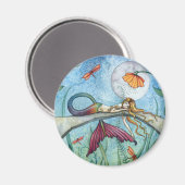 Op de Pond Mermaid Art Magneet (Voorkant / Achterkant)