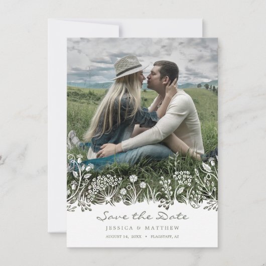 Op de Prairie Save the Date Fotokaart (Voorkant)