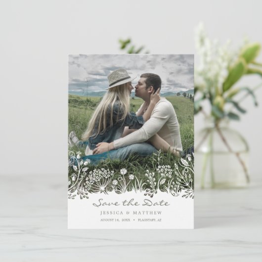 Op de Prairie Save the Date Photo Card (Staand voorkant)