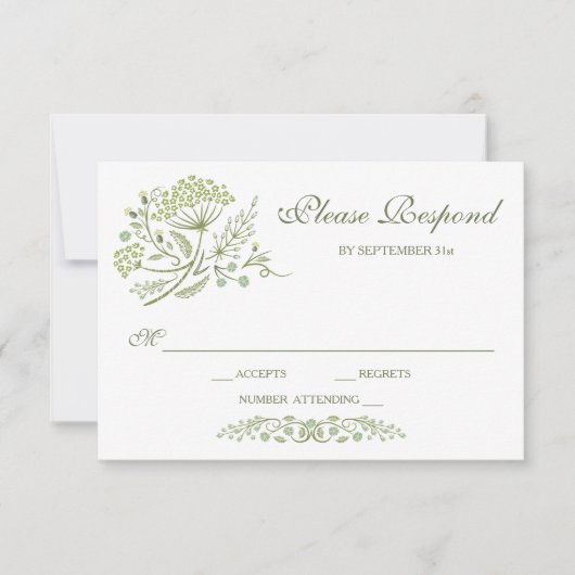 Op de Prairie Wedding RSVP-kaart RSVP Kaartje (Voorkant)