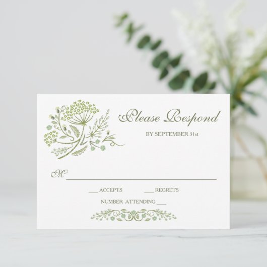 Op de Prairie Wedding RSVP-kaart RSVP Kaartje (Staand voorkant)