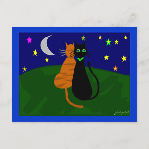 "Op de prowl", kat art geschenken-kunstenaar getek Briefkaart