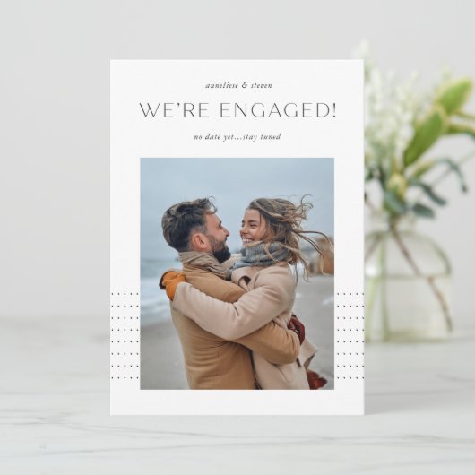 Op de punt | Foto-Verloving Aankondiging (Staand voorkant)