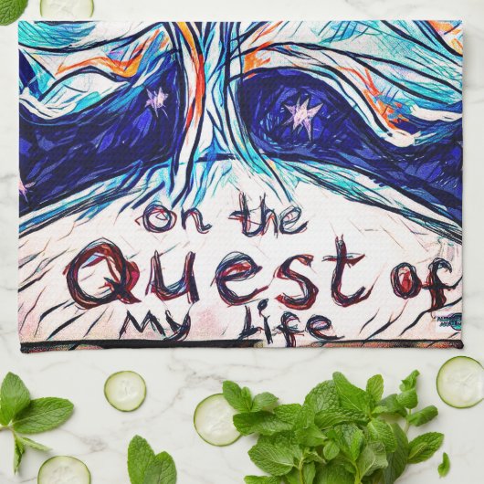 Op de Quest of My Life - Tree - sterren Theedoek (Gevouwen)