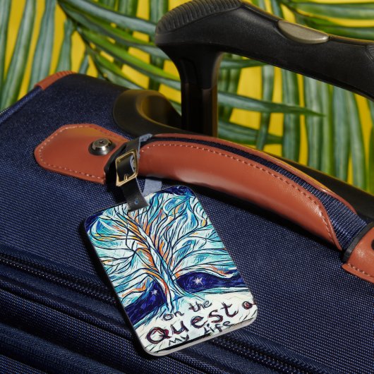 Op de Quest of My Life with Tree & Stars Bagagelabel (Voorkant Insitu 1)