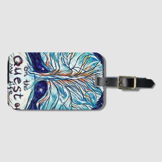 Op de Quest of My Life with Tree & Stars Bagagelabel (Voorkant (horizontaal))