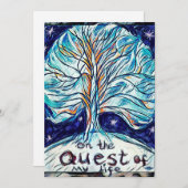 Op de Quest of My Life with Tree & Stars Feestdagenkaart (Voorkant / Achterkant)
