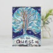 Op de Quest of My Life with Tree & Stars Feestdagenkaart (Staand voorkant)