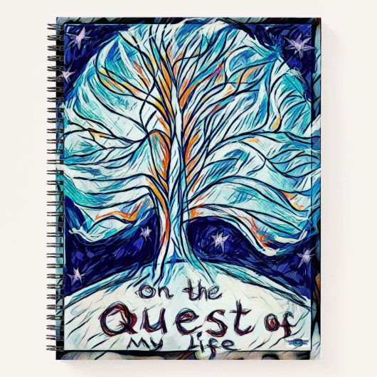 Op de Quest of My Life with Tree & Stars Notitieboek (Voorkant)